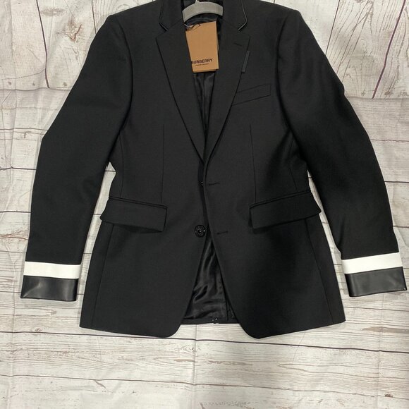 Burberry Other - Burberry leather cuff wool blazer  (2022 Runway piece)